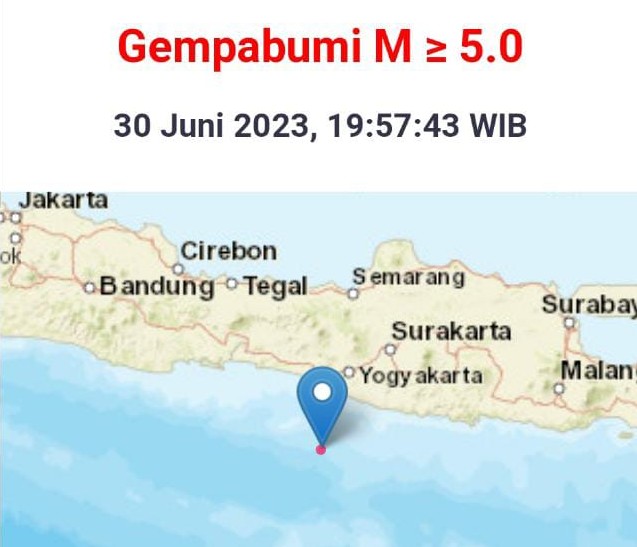 Gempa Guncang Yogyakarta, Magnitudo 6,4 Dari Laut